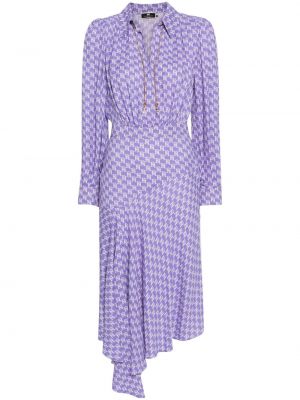 Midi šaty s potiskem Elisabetta Franchi fialové