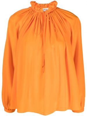 Jedwabna bluzka Lanvin pomarańczowa