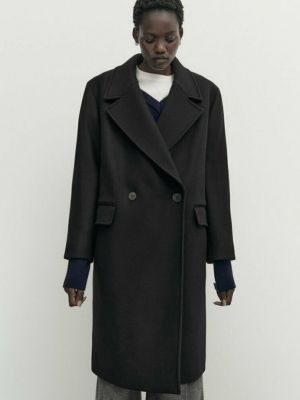 Пальто Massimo Dutti черное