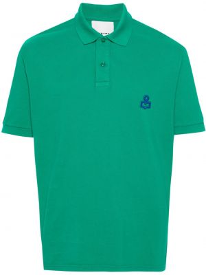 Kokvilnas polo krekls Marant zaļš