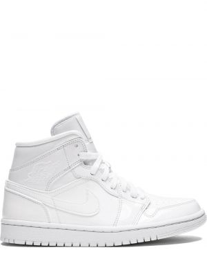 Sneakerși din piele de lac Jordan Air Jordan 1 alb