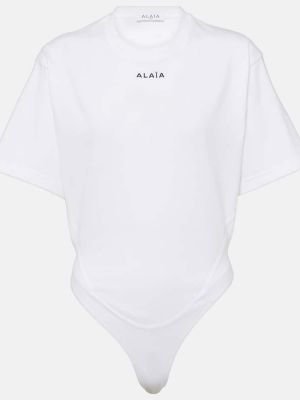 Body de algodón de tela jersey Alaïa blanco