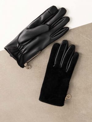 Черные замшевые перчатки Medicine