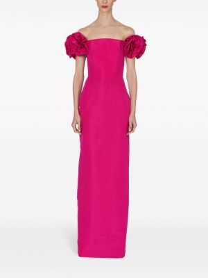 Květinové večerní šaty Carolina Herrera růžové