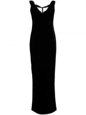 Zamatové večerné šaty Roland Mouret čierna