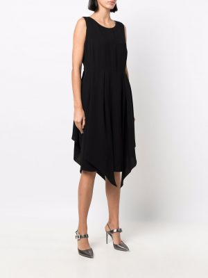 Jedwabna sukienka bez rękawów asymetryczna Chanel Pre-owned czarna