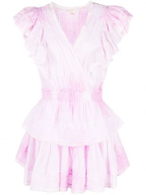Minikleid mit rüschen Loveshackfancy pink