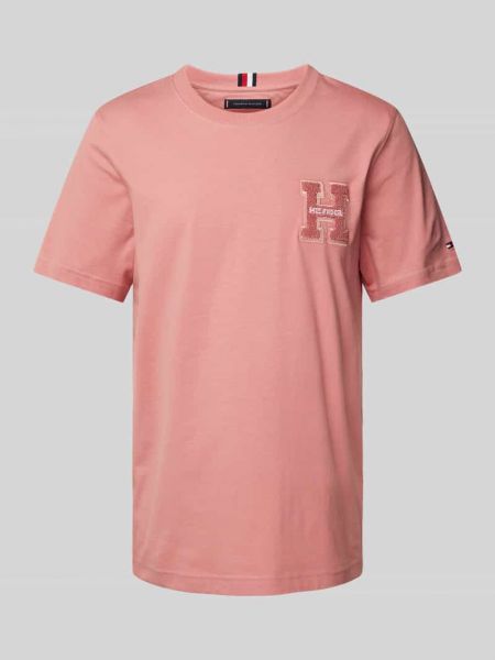 Koszulka bawełniana Tommy Hilfiger różowa