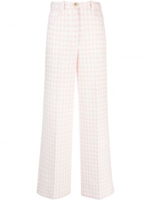 Βαμβακερό παντελόνι με ίσιο πόδι tweed Sandro ροζ