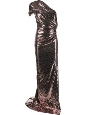 Rochie cu mâneci scurte din aur roz Rhea Costa