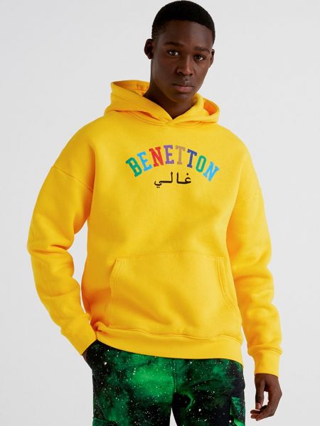 Bluza z kapturem United Colors Of Benetton żółta