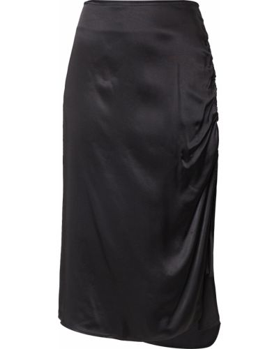 Midi sukňa Hollister čierna