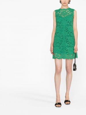 Krajkové šaty bez rukávů Dolce & Gabbana zelené