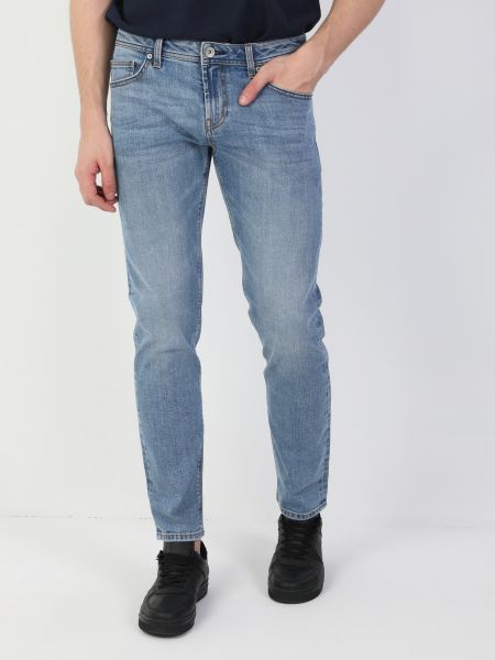 Бавовняні прямі джинси Colin's блакитні