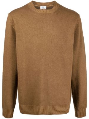 Вълнен пуловер с кръгло деколте Woolrich кафяво