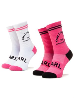 Ψηλές κάλτσες Karl Lagerfeld ροζ