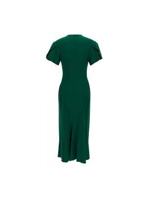 Sukienka midi z dekoltem w serek Victoria Beckham zielona