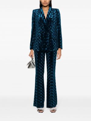 Aksamitne spodnie Dvf Diane Von Furstenberg niebieskie