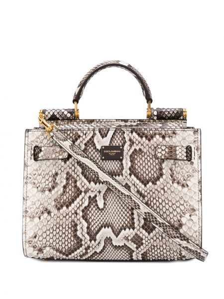 Bolso clutch de cuero de estampado de serpiente Dolce & Gabbana