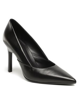 Полуотворени обувки с ток Calvin Klein черно