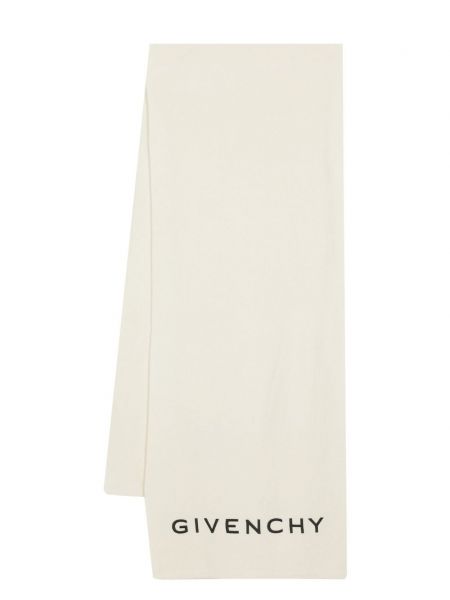 Плетен шал бродиран Givenchy бяло