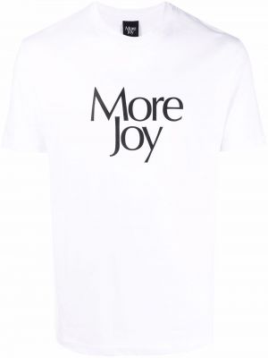 T-shirt bawełniana z printem More Joy, biały