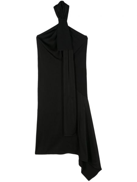 Asimetrična midi obleka Givenchy črna