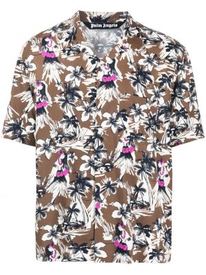 Krekls ar ziediem ar apdruku Palm Angels brūns