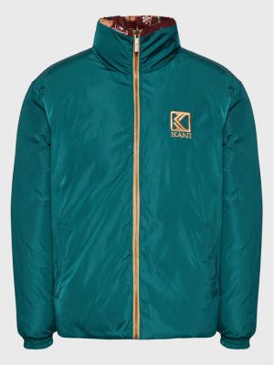 Reverzibilna samt pernata jakna s cvjetnim printom Karl Kani zelena