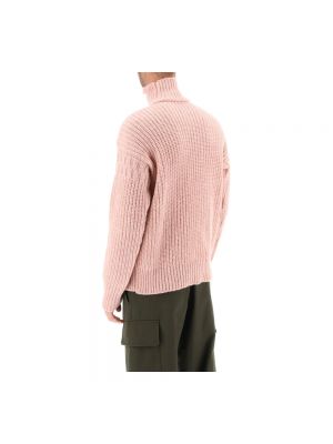 Jersey cuello alto de lana con cuello alto de tela jersey Marni rosa