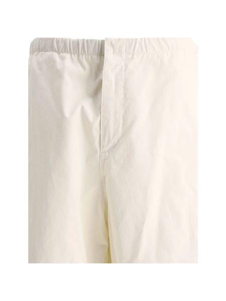 Pantalones de algodón plisados Jil Sander blanco