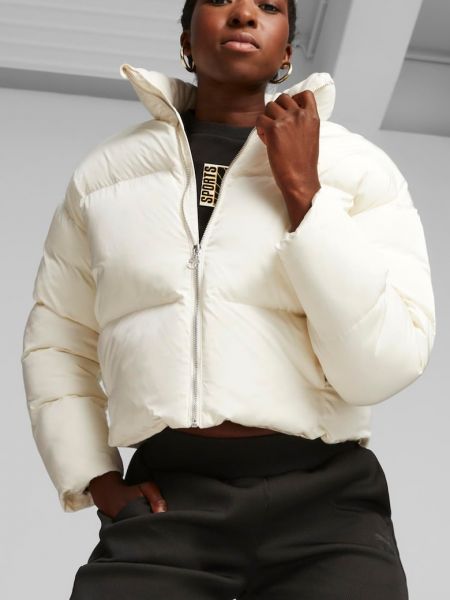 Классическая куртка с высоким воротником оверсайз Puma белая
