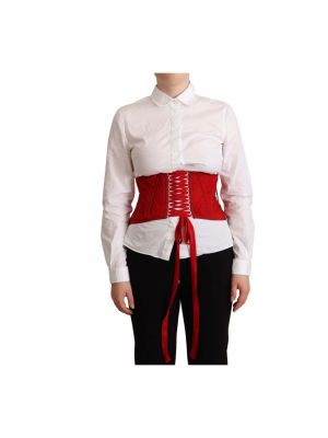 Jedwabna koszula Dolce And Gabbana czerwona