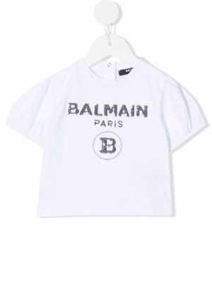 Paljett t-skjorte for jenter Balmain Kids hvit