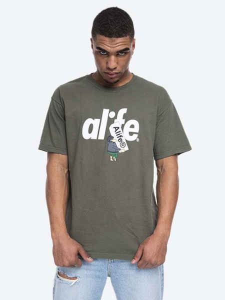 Pamučna majica s printom Alife zelena