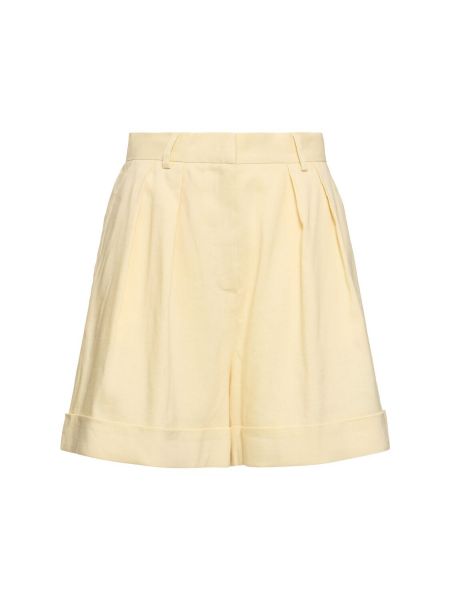Shorts taille haute en lin The Andamane jaune