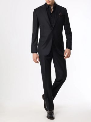 Шерстяной костюм Canali черный