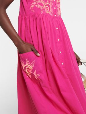Bavlněné midi šaty Juliet Dunn růžové