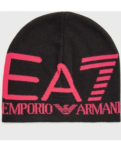 Памучна шапка Ea7 Emporio Armani розово