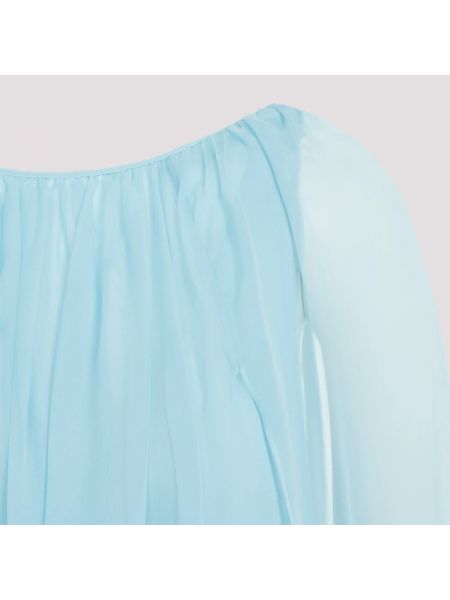 Mini vestido de seda de gasa Max Mara azul