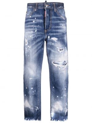 Obnosené džínsy Dsquared2 modrá