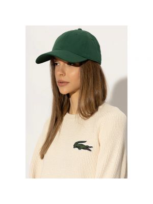Gorra de algodón Lacoste verde