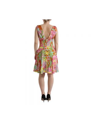 Mini vestido de seda de gasa de flores Dolce & Gabbana