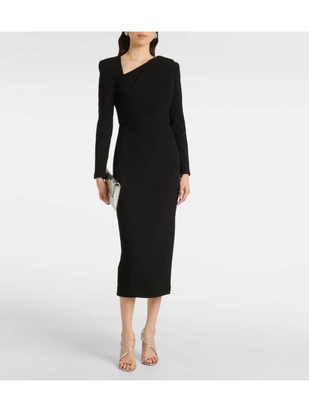 Yün midi elbise Roland Mouret siyah