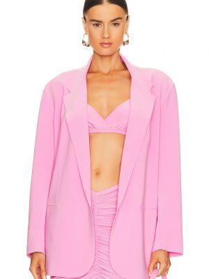 Двубортный пиджак оверсайз Norma Kamali розовый
