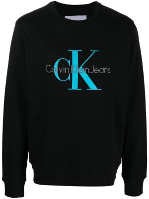 Bomull brodert sweatshirt Calvin Klein Jeans svart