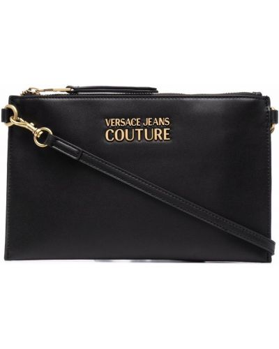 Кожаная сумка с логотипом Versace Jeans Couture