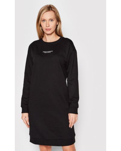 Voľné priliehavé šaty Armani Exchange čierna
