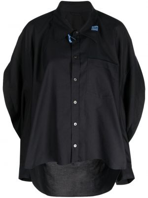 Oversize памучна риза Maison Mihara Yasuhiro черно