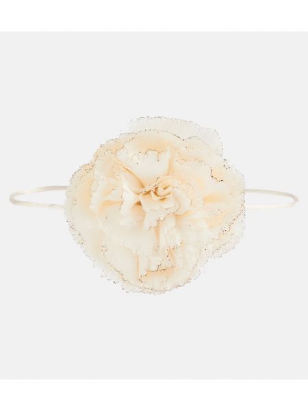 Satenska svilena ogrlica s cvetličnim vzorcem Saint Laurent